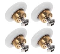 4 Pièces Roulette de Porte de Incurvée à Grosse Roue Plate Silencieuse | Nylon, Acier Inoxydable et Cuivre, Axe 19mm, pour Parois Vitrées Courbes et Rails Coulissants