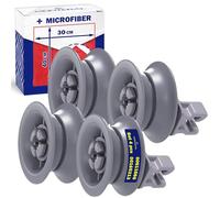 4 Pièces Roulette Lave Vaisselle pour Panier Superieur Ø 31 mm avec le Code Original 00611666 611666 00165313 165313 pour Bosch pour Siemens - Kit Comprend un Chiffon Microfibre - MONTERAL