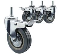 4 Pièces Roulette Pivotante 75 Mm 100 Mm Tige Filetée M10 M12 Roulettes Remplacement, Roulette De Meubles De Chariot PVC, Avec Frein Double Verrouillage, Pour Chariot À Main, Tables De Travail