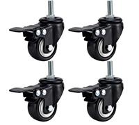 4 pièces roulettes de meubles 2 pouces roues robustes chaise de bureau roulette à vis pivotante universelle avec freins for chariot chariot Table de bureau(4pcs screw brake)