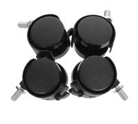 4 Pièces Roulettes de Rechange M8x13 MM, Pivotantes | PP Noir, Roue 1,5 Pouce Frein Latéral Intégré, Remplacement Rapide pour Chaise et Support de Plante