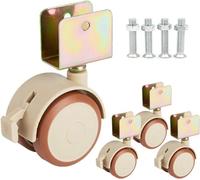 4 pièces roulettes pivotantes avec support en U, roulettes pivotantes pour jardinières, avec frein, pour lit d'enfant, lit bébé, berceau à roulettes (20mm)