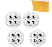 4 Pièces Roulettes pour Meubles , Mini Roulettes Auto-Adhésives à Billes 200 kg Capacité de Charge, Rotation 360° pour Boîte de Rangement, Meubles, Poubelle et Appareils Électriques (Blanc)