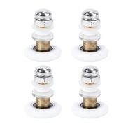 4 Pièces Roulettes pour Portes Vitrées, Remplacement Silencieux | Acier Inoxydable, Nylon et Cuivre, pour Cabines et Enclos, Charge Élevée, Moins D’effort