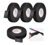 4 Pièces Ruban Adhésif Isolant Noir, Ruban Isolant Electrique Autocollant Scotch Noir Electricien, Ruban Chiffon De Voiture Pour Voiture Moto Câblage Moteur Avec Arrangement (19mm X 15m / 15mm X 15m)