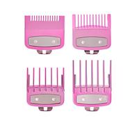 4 Pièces Sabot Tondeuse, Peignes Tondeuse Sabot De Guidage,1,5 Mm, 3 Mm, 4,5 Mm, 6 Mm, Tondeuse À Cheveux Limite Peigne,Peignes Pour Sabot Cheveux Pour Wahl Tondeuses(Rose,C)