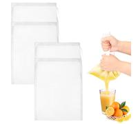 4 Pièces Sac a Lait 30×45Cm Sac Filtrant Alimentaire Nylon Sac Lait Végétal avec Cordon de Serrage étamine Filtre Tissu Alimentaire Sac Filet pour Noix Cheesecloth Filtre Jus de Fruit Tissu Passoire