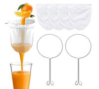 4 Pièces Sac à Lait de Noix, avec 2 anneau enacier et fermeture éclair, Filtre Lait Vegetal Réutilisable, Sacs de Lait de Noix, pour Cuisine Fromage, Baies, Jus de Fruits, Thé, Yaourt, Café