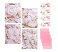 4 Pièces Sac En Papier Imprimé Papillon Avec 4 Cartes Et 4 Morceaux De Papier De Sherry, Sac-Cadeau En Papier, Emballage Cadeau, Fournitures De Fête.