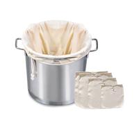 4 Pièces Sacs de Brassage Coton, Réutilisable Filtrante avec Cordon Sac de Filtration Poche Sacs Filtrants Blancs pour Vin, Bière, Filtre pour Bière, Vin, Yaourt, Café, Fruits(25x35/30x45/45x60