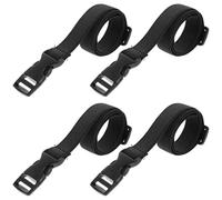 4 Pièces Sangle de Bagage Réglable Boucle Élastique pour Voyage | Polyester et Caoutchouc Noir, Fermeture à Clip, Maintien de Paquet Supplémentaires, Rangement Pliable, pour Paquet à Dos