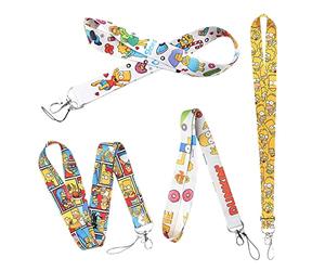 4 Pièces Sangle Porte-objets pour Téléphone,Laniere Tour de Cou Simpsons | Courroie de Cou avec Mousqueton pour Clé USB Badge d'Identification Téléphone