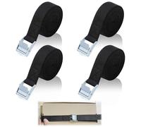 4 Pièces Sangles D'arrimage, 5M x 25mm Sangle à Cliquet avec Boucle, Charge maximale 250 kg, Antirouille Réglable Sangle Arrimage Sangle de Serrage pour Moto/Voiture/Porte Vélo/Bagage(Noir)