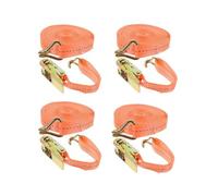 4 Pièces Sangles D'arrimage, Longueur 4 m, Largueur 25 mm Sangle a Cliquet 800kg Sangle Arrimage Sangles de Serrage Selon DIN en 12195-2, pour Les Gros camions, Chariots, Motos et Bagages