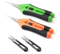 4 Pièces Secateur de Jardin, Sécateurs de Jardin à Bouts Droits, Sécateurs Précision Jardinage avec 2 Coupe Fil Couture, Ciseaux de Jardinage en Acier Inoxydable, Pour Plantes, Fleurs, Bonsaïs, Fruits