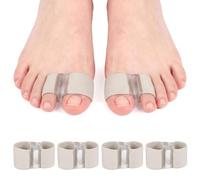 4 Pièces Séparateur d'Orteil pour Hallux Valgus, Correcteur Orteil en Silicone et Tissu Élastique, Écarteur d'Orteil pour Femmes et Hommes, Redresseur pour Orteils en Griffe ou Chevauchés