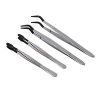 4 PièCes SéRies de Pince à éPiler à Pointe en Caoutchouc pour Laboratoire Pince à éPiler Industrielle Passe-Temps Pinces à Timbre BoîTe en Plastique 12/15 Cm