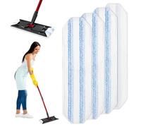 4 Pièces Serpillere Recharge pour Vileda H2PrO Balai Kit, Microfibre pour O-Cedar H2PrO Lavette Absorbante Recharge, pour Tous Les sols durs Enlevez Les Taches Sales Saleté