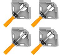 4 Pièces Serre Joint Menuisier 90 Degrés, Serre Joint Angle, Pince de Serres-Joints Mâchoire Pivotante Réglable, Menuiserie Outillage, Outils à Mainpinces D'angle pour Bois, Métal, Verre