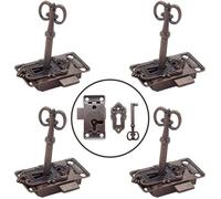 4 Pièces Serrure Antique et Clé Serrure de Porte de Placard Vintage Classique Serrure Meubles DéCoratifs pour BoîTes aux Lettres,