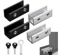 4 Pièces Serrures de Fenêtre Coulissante WISIRENT, Verrou Porte Coulissante Fermeture Baie Coulissante, Verrou Baie Coulissante Bloque Porte Coulissante Adaptée Aux Portes et Fenêtres Coulissantes