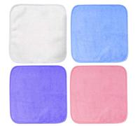 4 Pièces Serviette Démaquillante, 15 x 15cm Serviette Visage en Microfibres Chiffons Démaquillants, Lingette Demaquillante Lavable, Réutilisable Chiffons Démaquillants, pour Toute Peau Laver Visage