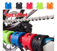 4 pièces/set Anneaux de protection pour patte arrière de vélo ENLEE, résistants aux rayures et réglables. Protecteur de chaîne de vélo en caoutchouc durable avec attaches de câble en nylon pour vélos 