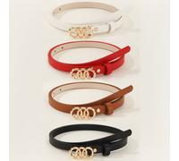 4 pièces/set Boucle de ceinture en or simple à trois cercles, convient pour les pulls, manteaux, robes, pantalons en tant qu'accessoires d'usage quotidien pour l'été, l'école, l'automne, Halloween 70,