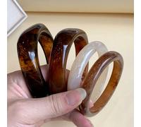 4 pièces/set Bracelets bohèmes vintage à la mode épais multicouches en acrylique marron pour femmes, à porter au quotidien, (Matériau résine ABS, veuillez confirmer si le matériau et la taille vous co