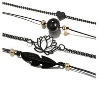 4 Pièces/Set Bracelets Mode Coeur creux Lotus Boule Ronde Feuille Bracelet Bijoux
