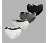 4 pièces/set Culottes confortables à taille élastique avec imprimé lettres et fleurs pour filles, polyvalentes pour un port quotidien 14Y,13Y,16Y,15YLettresÉtoffe