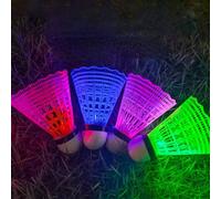 4 pièces Set de badminton fluorescent, volants pour loisirs extérieurs nocturnes, convient pour les activités familiales Couleur éclatante et coloréeABS