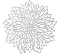 4 Pièces Set de Table Rond évidé, Set de Table antidérapant Tapis de Protection en PVC à Coaster en Plastique Mats, Lavables Lavable Résiste à la Chaleur pour Table à Manger de Cuisine (4PCS-Silver)