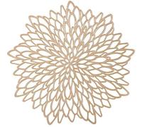 4 Pièces Set de Table Rond évidé, Set de Table antidérapant Tapis de Protection en PVC à Coaster en Plastique Mats, Lavables Lavable Résiste à la Chaleur pour Table à Manger de Cuisine (4PCS-Gold)