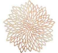 4 Pièces Set de Table Rond évidé, Set de Table antidérapant Tapis de Protection en PVC à Coaster en Plastique Mats, Lavables Lavable Résiste à la Chaleur pour Table à Manger de Cuisine (4PCS-Rose Red)