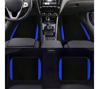 4 pièces Set de tapis de sol de voiture rayés bleus, convenant pour toutes les saisons et les vacances, un beau motif que vous allez adorer Ensemble complet de quatre,Avant 2 pièces,Arrière 2 piècesPo