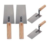 4 Pièces Set de Truelles de Finition Manche Bois | Lames Rivetées, Résistance à Rouille, Lissage du Plâtre et Enduit, pour Maçons et Réparations Murales