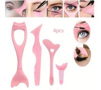 4 pièces/set d'outils multifonctionnels de maquillage des yeux, gabarit de crayon pour les yeux en silicone, applicateur de mascara, d'ombre à paupières, de rouge à lèvres, guide pour l'eye-liner, net