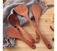 4 pièces/set d'ustensiles de cuisine en bois d'ébène, ustensiles de cuisine antiadhésifs, écumoire, louche, spatule, pelle A,B,C,D,4 piècesbois