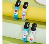 4 pièces/set Montre électronique pour enfants avec astronaute, fusée, missile, design de masque facial. Montre électronique enfant pour sport extérieur, école, décontracté Taille Unique
