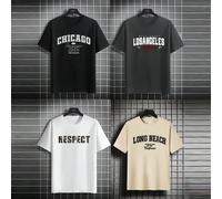 4 pièces/set T-shirts à manches courtes d'été pour hommes, comprenant plusieurs couleurs et designs, faciles à assortir, idéaux pour le port quotidien L,M,S,XL,XS,XXL,XXSPolyester