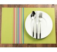 4 Pieces Sets De Table De Style Occidental, Tapis Isolants en PVC, Sets De Table De Style Japonais, sous-Verres À Rayures Arc-en-Ciel