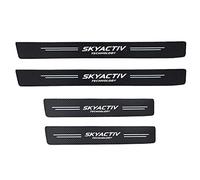 4 pièces Seuils De Porte Eponge pour Ma-zda 3 6 CX-7 CX-9 CX-3 CX30, Protecteur De Seuil De Porte De Voiture en Fibre de Carbone Bienvenue Pedal Plate Guards Accessoires De Style De Voiture,Black