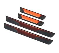 4 PièCes Seuils De Porte Voiture pour Ford Fiesta MK8 Hatchback 2017-2026, Plaques Seuil Bande Bienvenue PéDale RéSistant Aux Rayures DéCorative Accessoire,C/Red