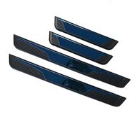 4 PièCes Seuils De Porte Voiture pour VW T-Cross T-Roc T-Roc Sport Caravelle Sharan Passat S, Plaques Seuil Bande Bienvenue PéDale RéSistant Aux Rayures DéCorative Accessoire,D/Blue