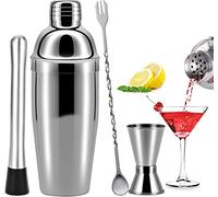 4 Pièces Shaker Cocktail, Kit Shaker à Cocktail en INOX 750ml Ensemble de Barman Professionnel Shaker Cocktail pour Barman Mojito Cocktails