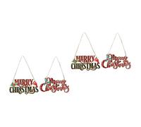 4 Pièces Signe De Joyeux Noël Décoration Joyeux Noel Déco Vintage pour La Maison Accessoires De Fête De Noël Décorations d'arbre De Décor De Fête De Décor D'époque Bois Garneck
