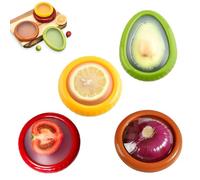 4 Pièces Silicone Fruit Storage Containers, Vegetable Storage for Onion, Reusable Fruit Vegetable Containers, Pour Les Oignons, Les Tomates, Les Citrons, Les Avocats Et Les Légumes