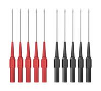 4 pièces Sondes de Test Automobile à Percussion - Fiches de Test avec Douille 4mm, Aiguille 0.7mm, 30V/10A pour Multimètre et Tests Électroniques(Long Version Red+Black,10 pcs)