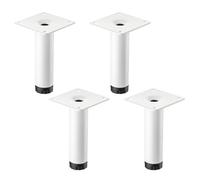 4 pièces SOTECH Pieds de meuble LIMA Hauteur 100 mm, Ø 25 mm Réglable en hauteur 10 mm blanc mat Pieds de vitrine Pieds de socle Pieds d'armoire